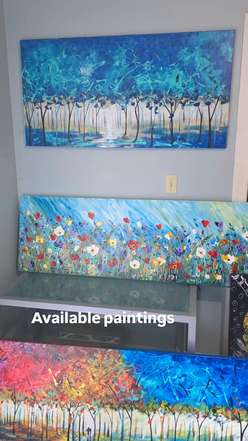 Huge original hand-painted painting by local artist Wild flowers - photo 4
