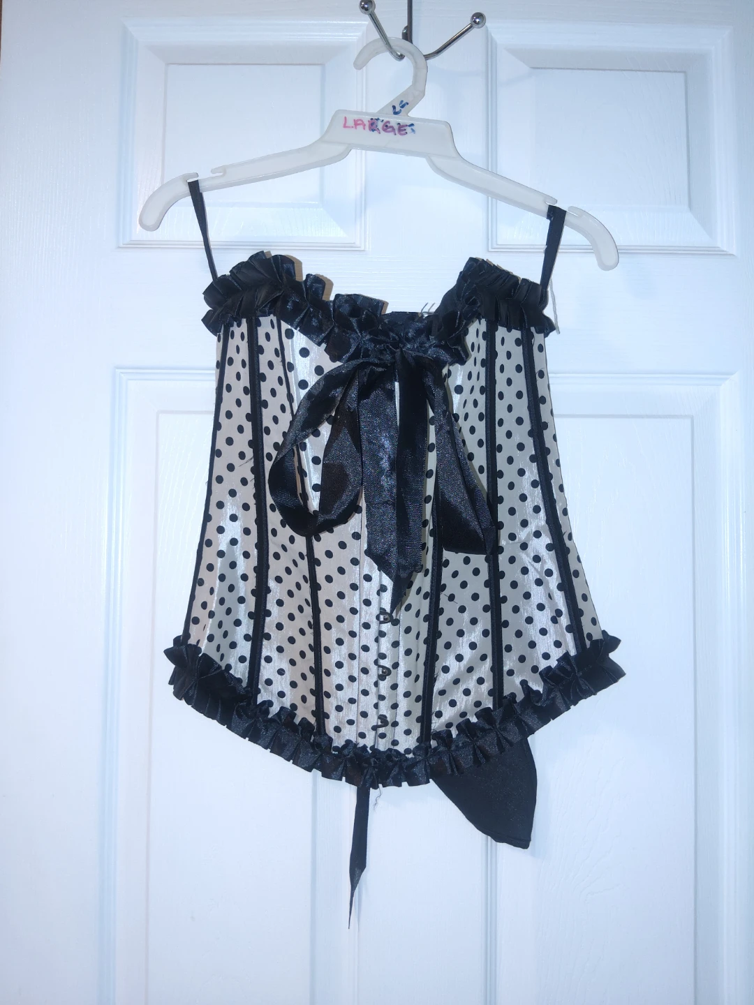 *LG* La Senza Black & White Polka Dot Corset