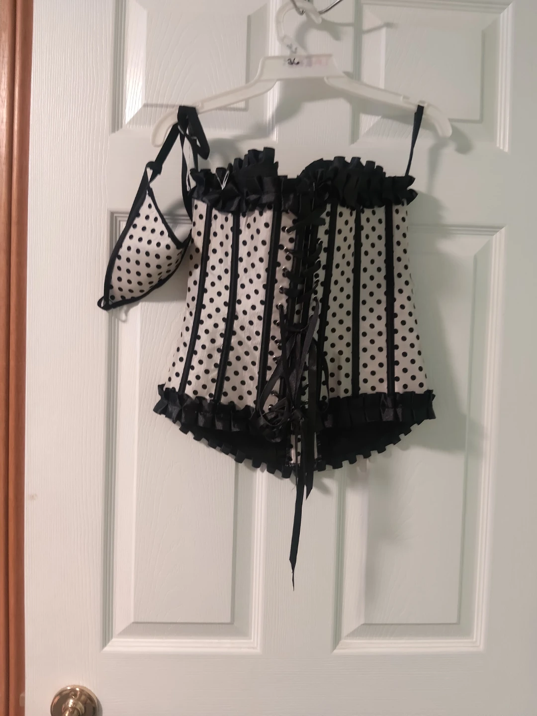 *LG* La Senza Black & White Polka Dot Corset - photo 2
