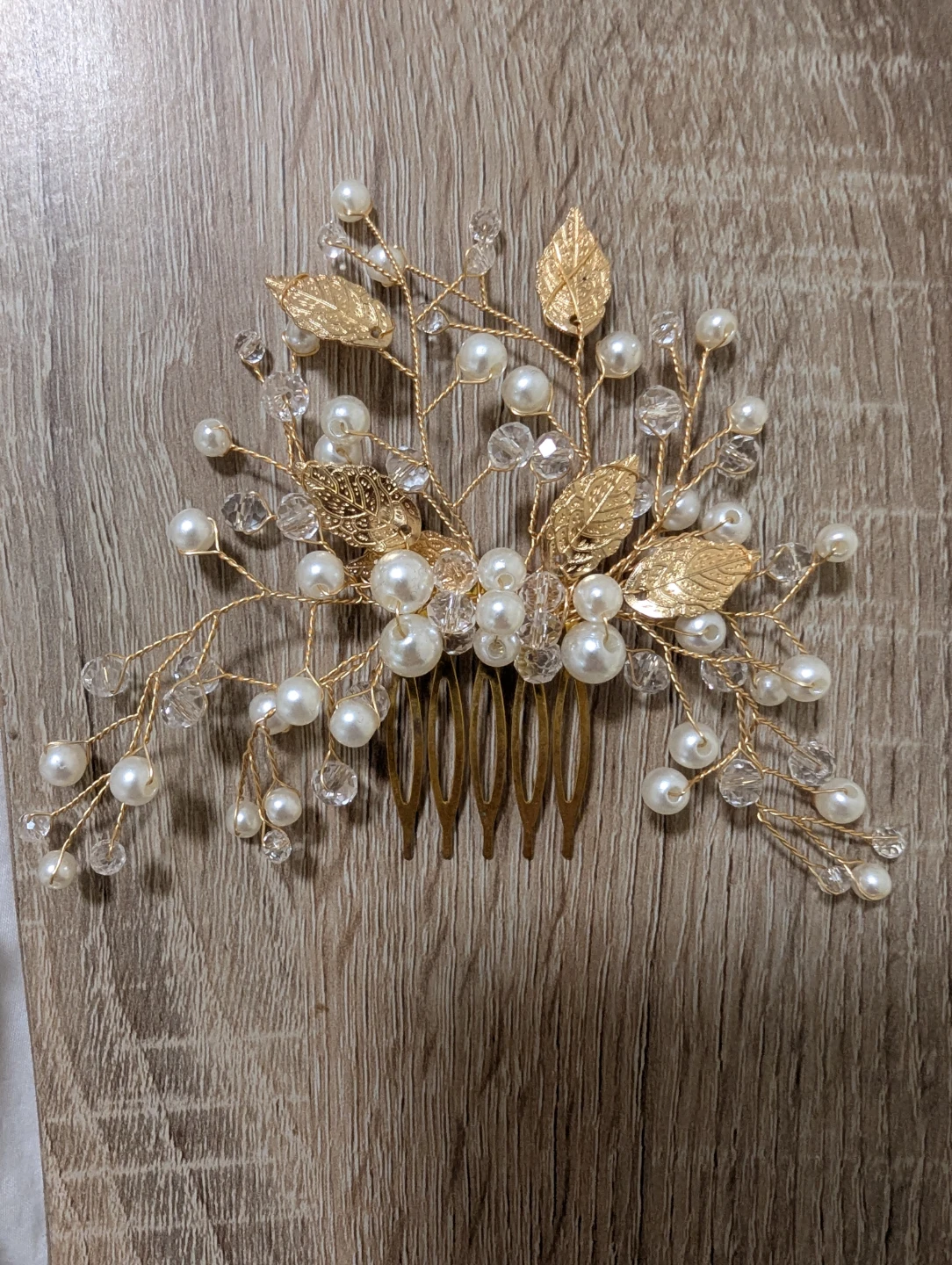 Gold Pearl and Crystal Hair Comb - photo 2