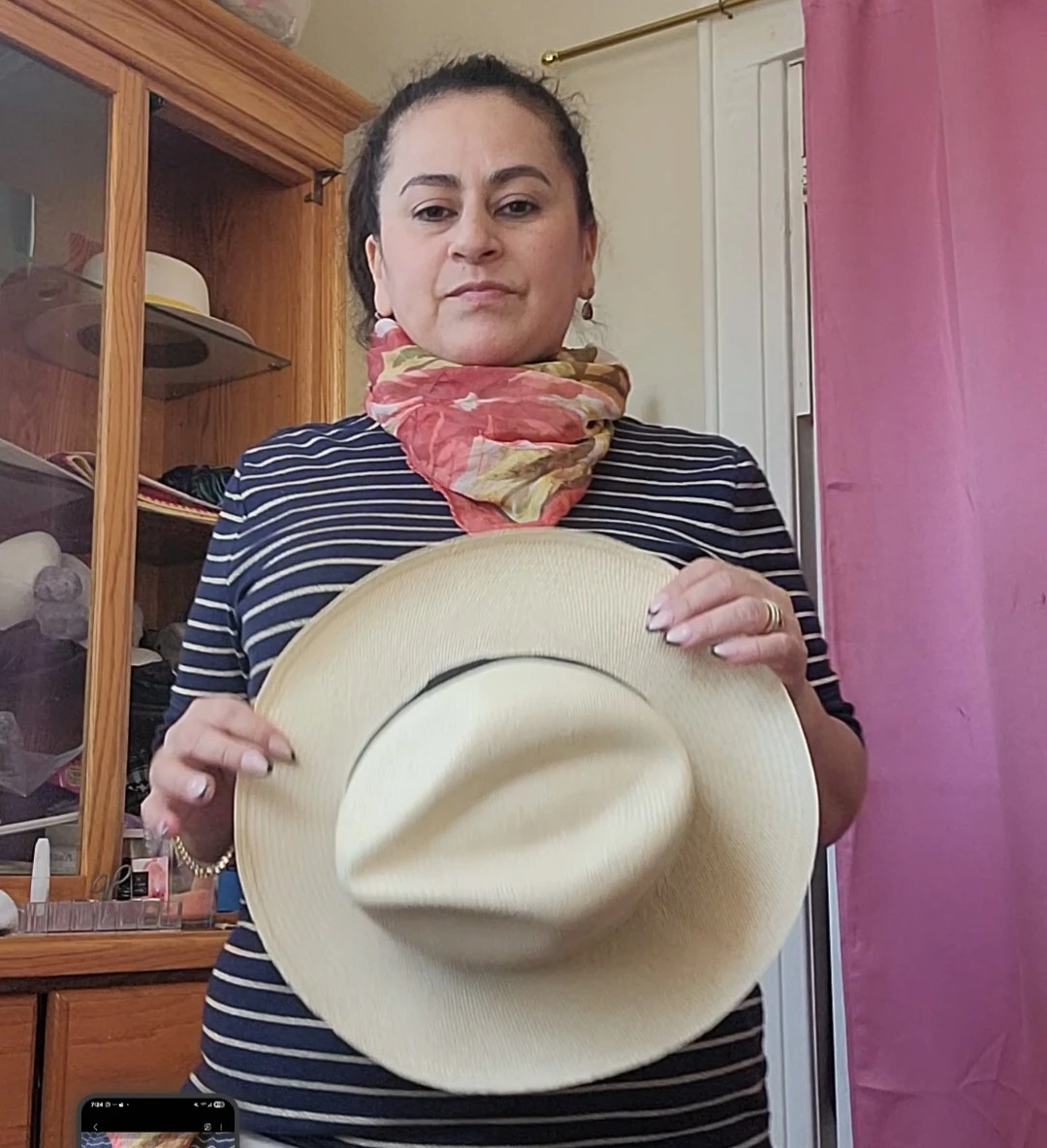Straw Fedora Hat with Black Band - photo 2