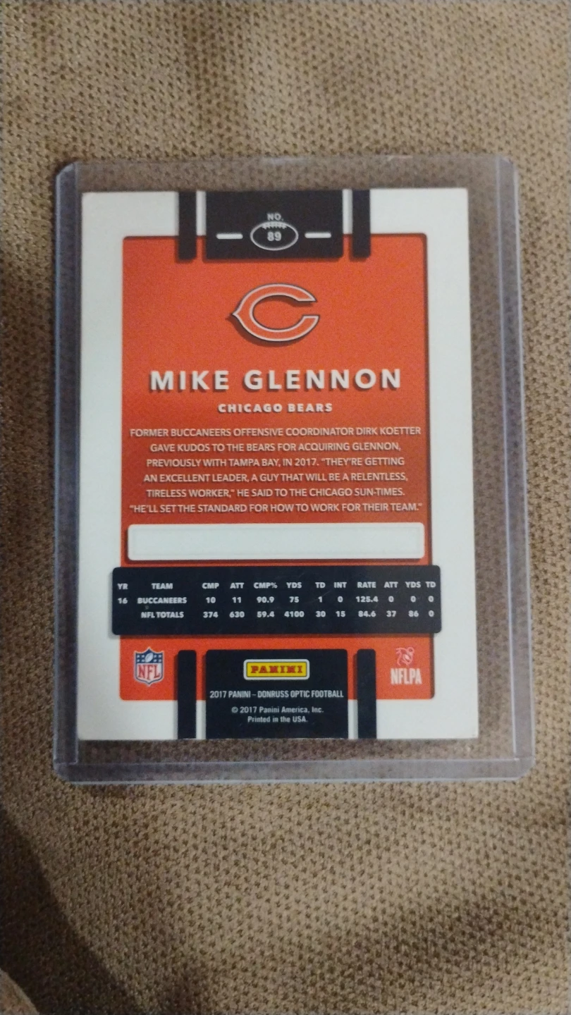 Chicago Bears #8 Football Card - photo 2