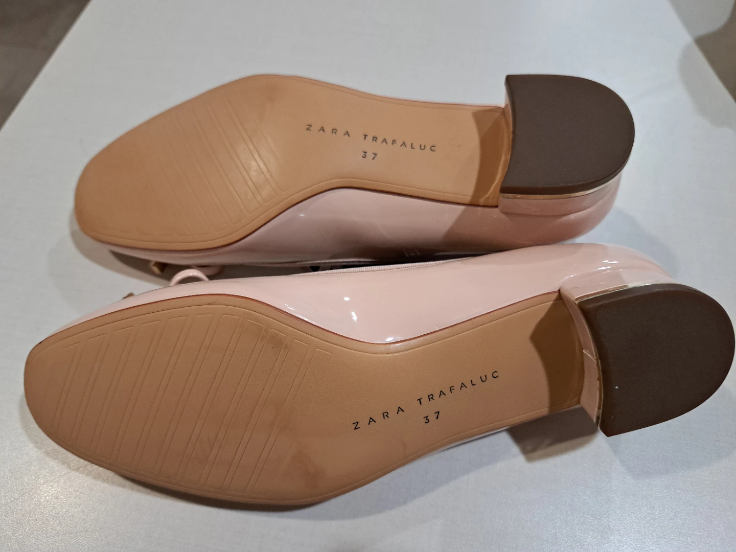 Zara Trafaluc Pink Patent Bow Ballet Flats - Size 37 - photo 3