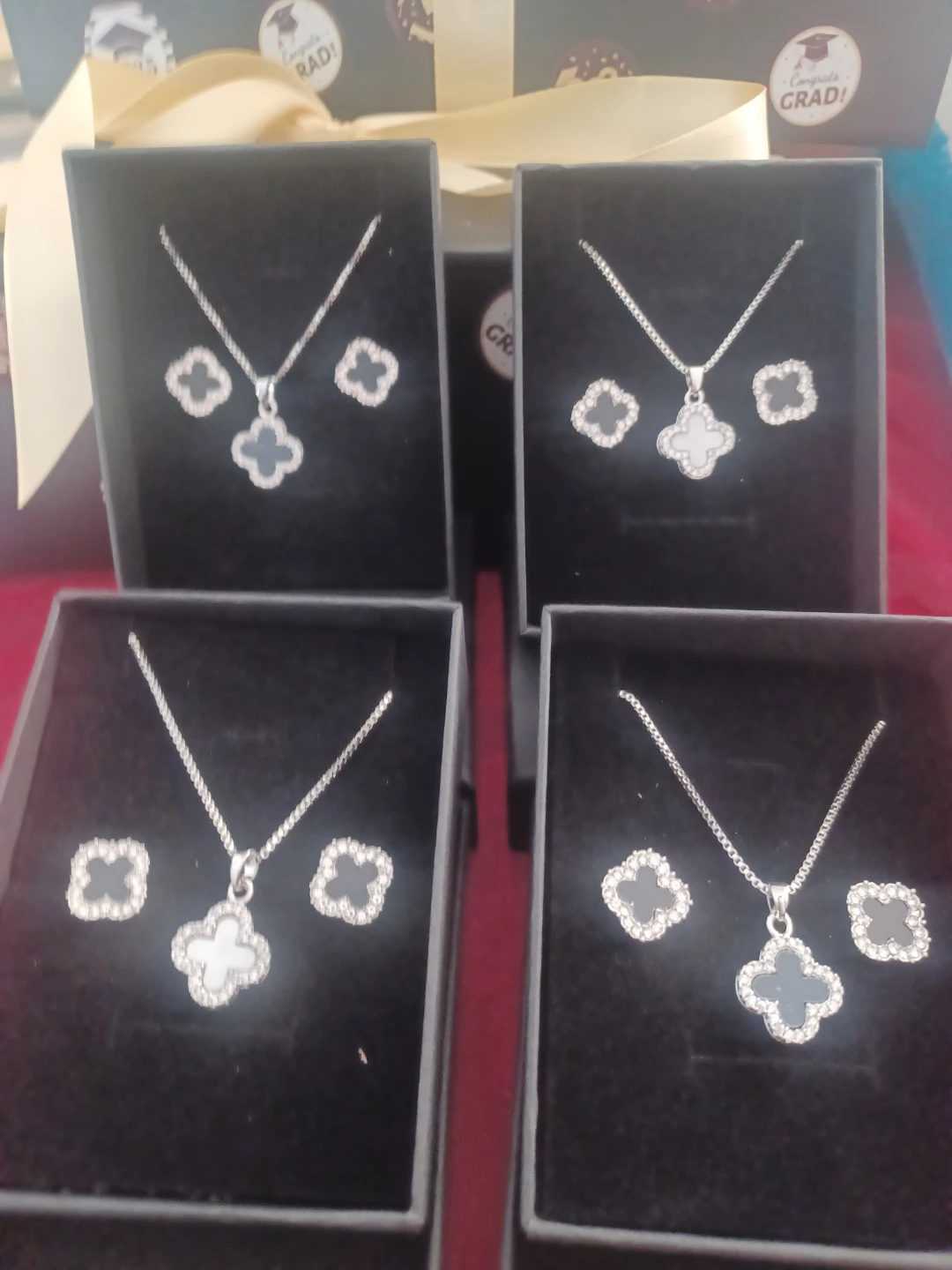 Clover Necklace and Earring Set