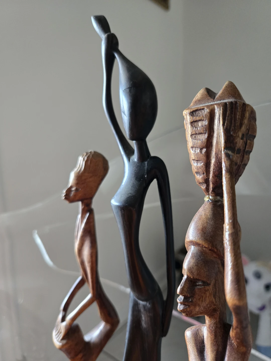 Set of 3 Carved Wooden Figurines - photo 3