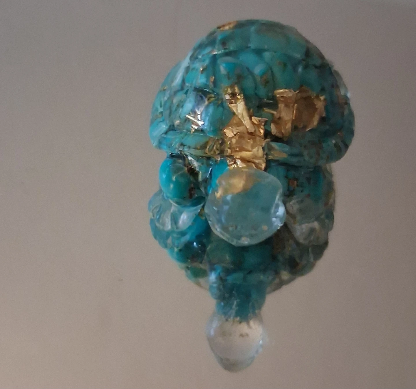Turquoise and Gold Turtle Figurine - photo 3