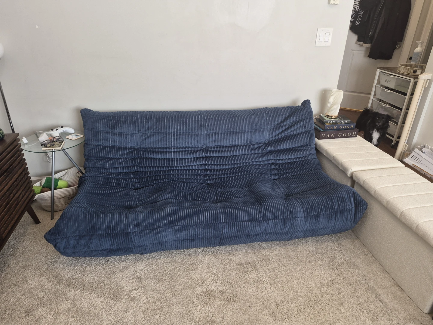 Blue Corduroy floor sofa - photo 2