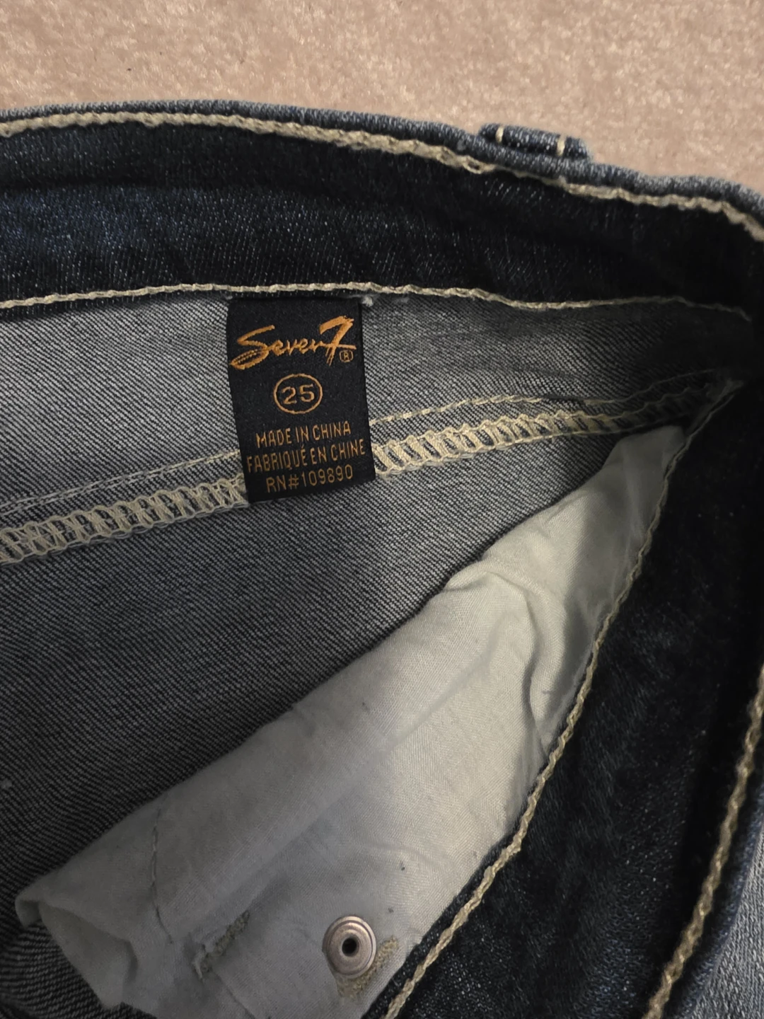 Seven7 Distressed Blue Denim Jeans Size 25 - photo 2