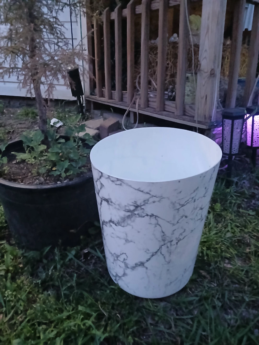 Marble Print Trash Can or Planter