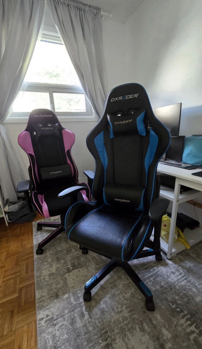 DXRacer Gaming Chairs - Blue and Pink