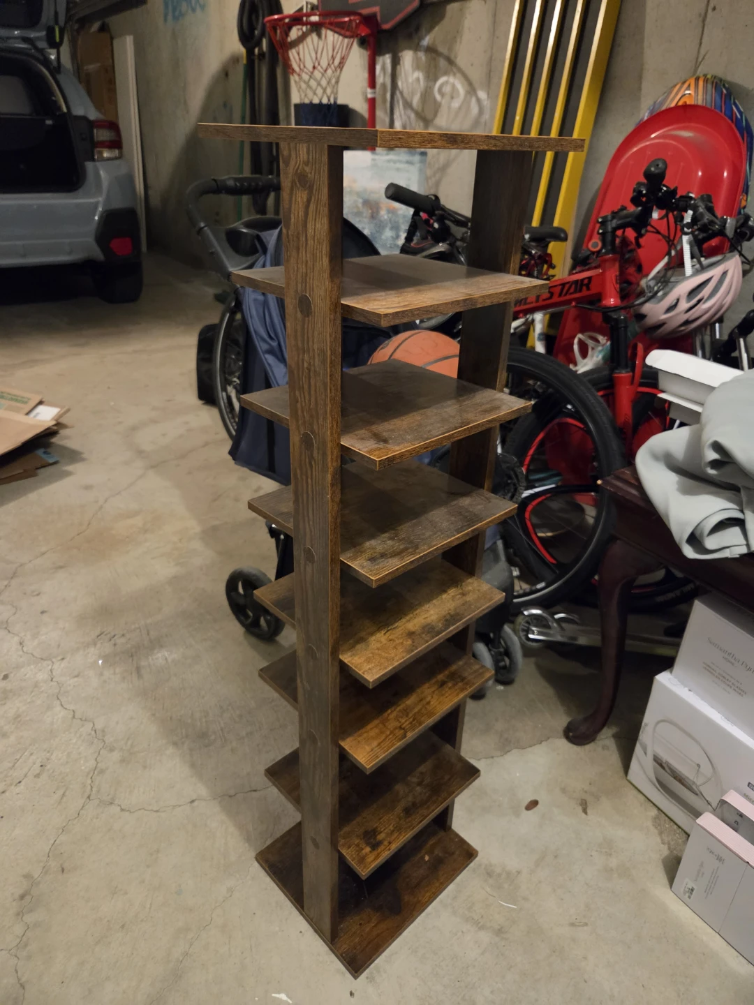 Wooden 7-Shelf Tall Storage Unit