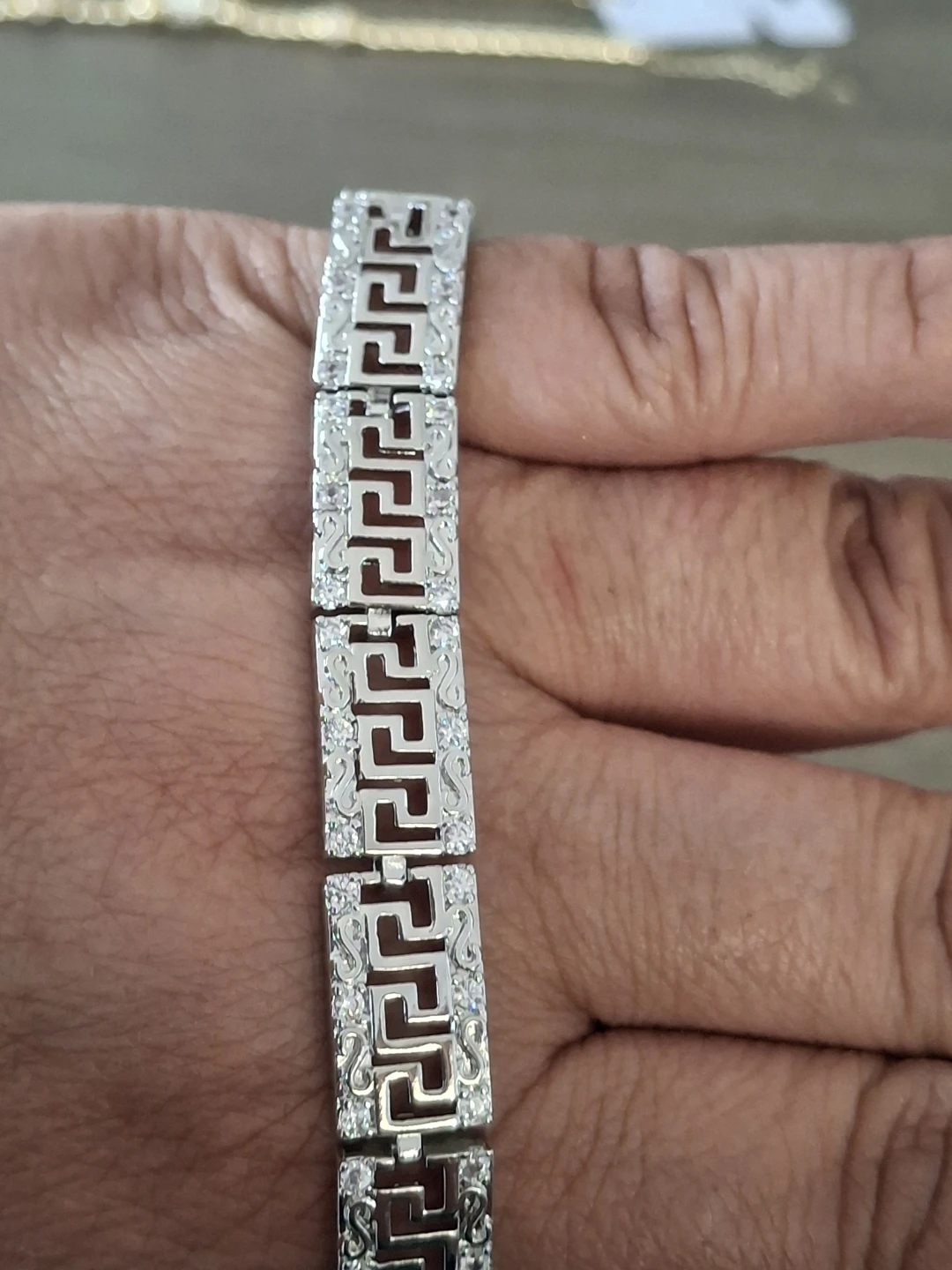 Silver Tone Bracelet with Rhinestones - photo 3