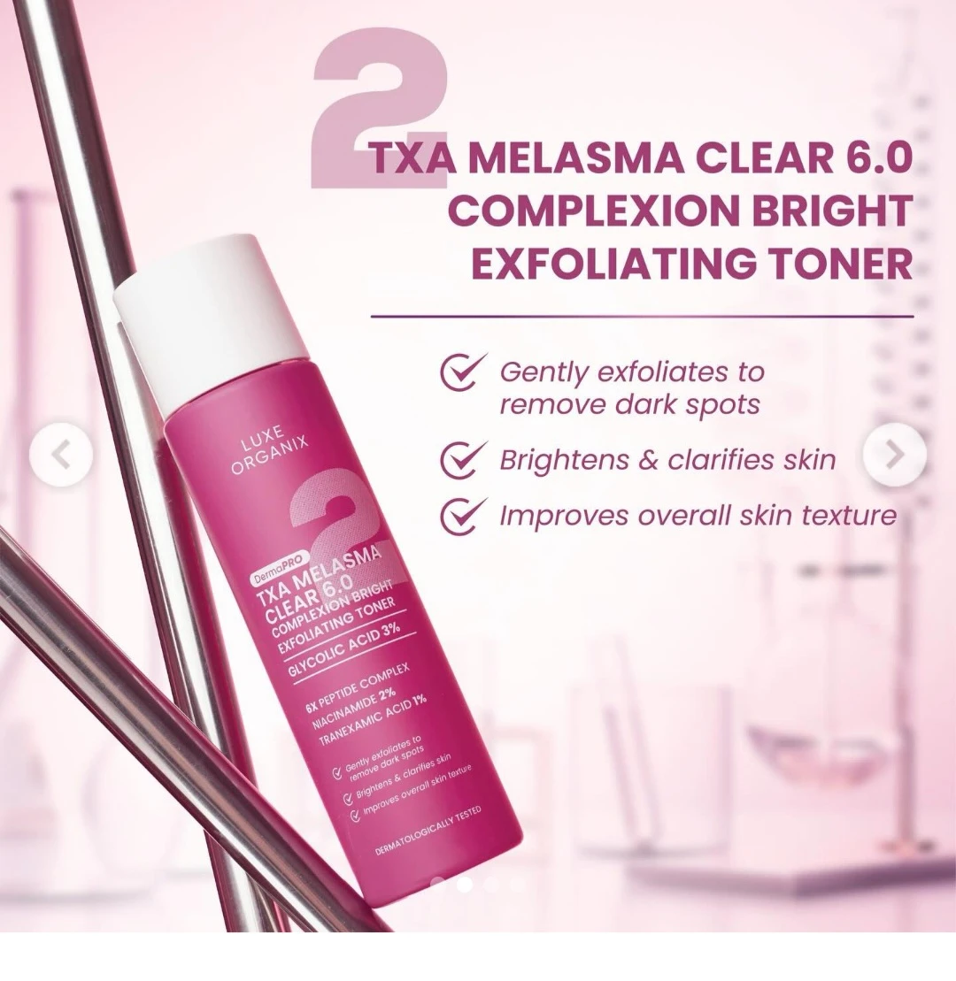 Luxe Organix DermaPro TXA Melasma Clear 6.0 Toner 150ml - photo 2