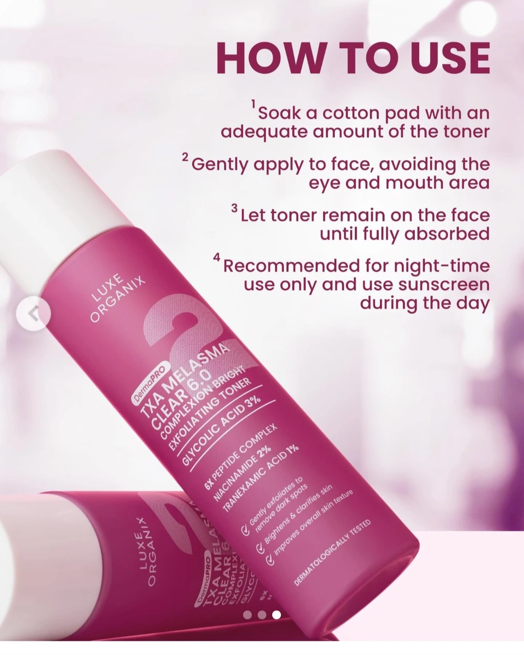 Luxe Organix DermaPro TXA Melasma Clear 6.0 Toner 150ml - photo 4