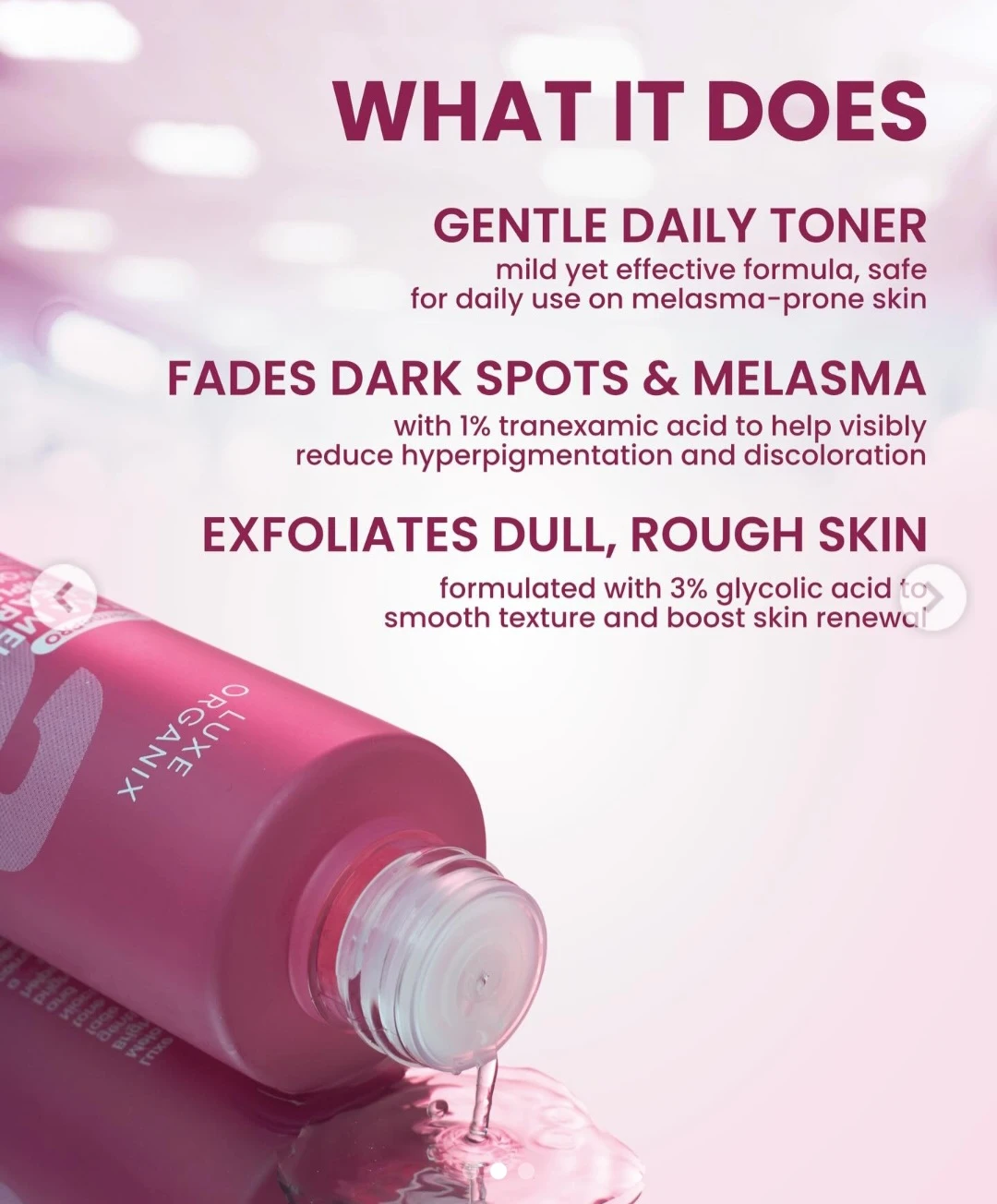 Luxe Organix DermaPro TXA Melasma Clear 6.0 Toner 150ml - photo 5