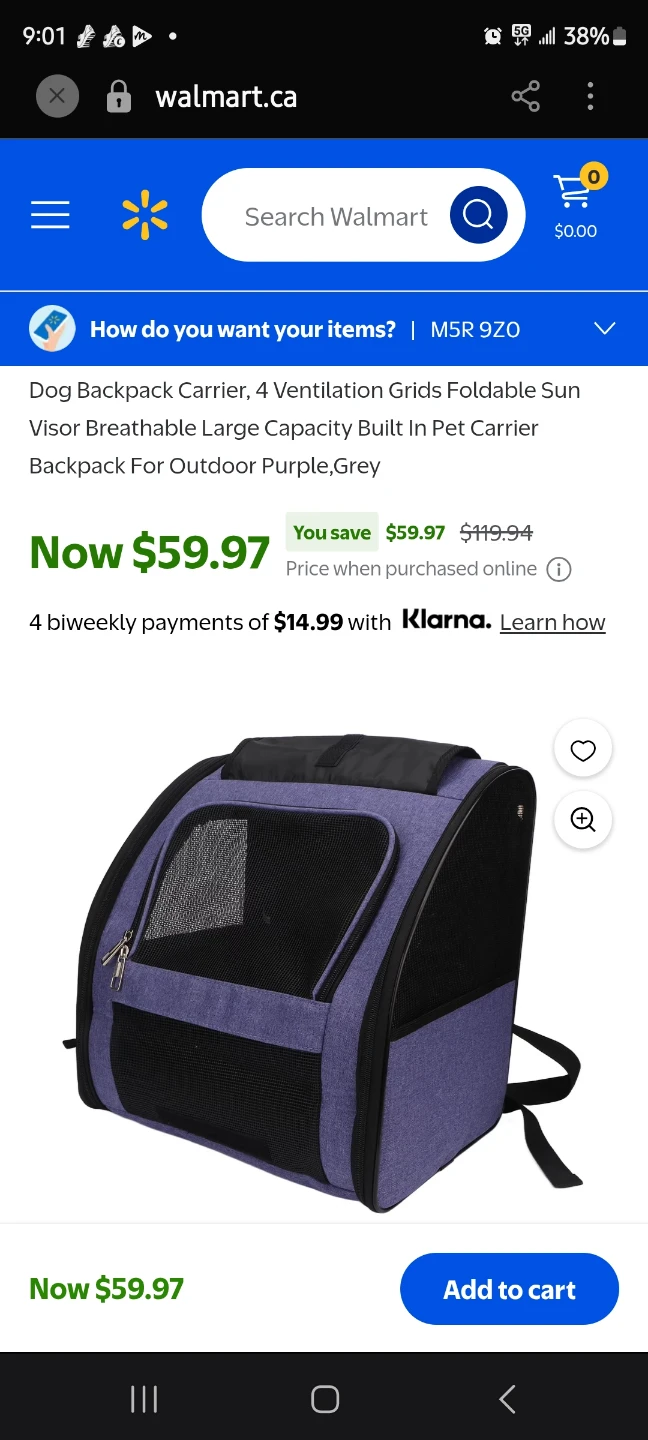 Dog Backpack Carrier - Purple/Grey