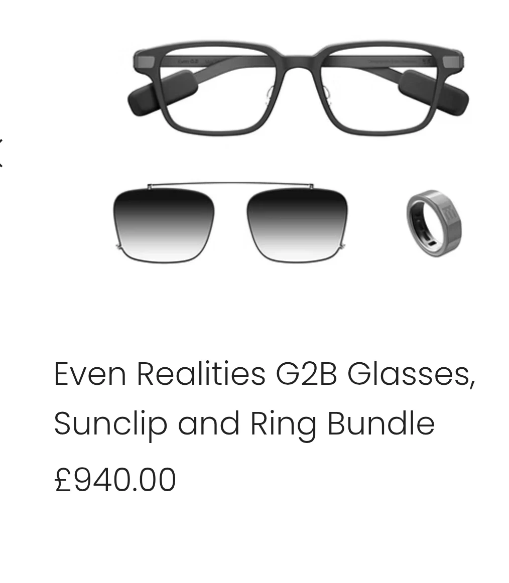 Even Realities G2B Glasses, Sunclip and Ring Bundle - photo 5
