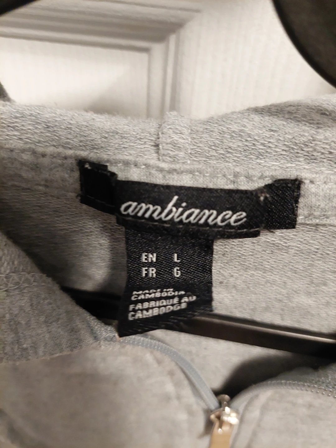 Ambiance Grey Full-Zip Hoodie - Size L - photo 3