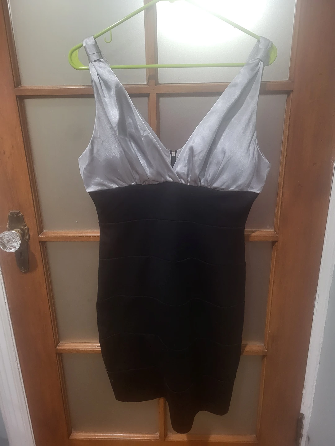 Satin & Bandage Bodycon Dress