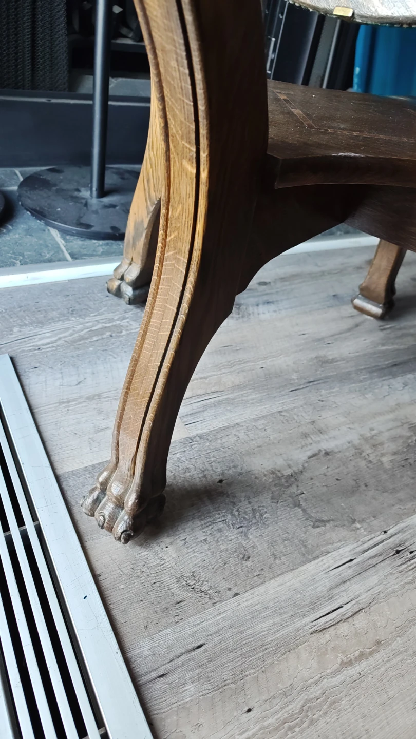 Antique Oak Game Table with Chess Board - photo 2