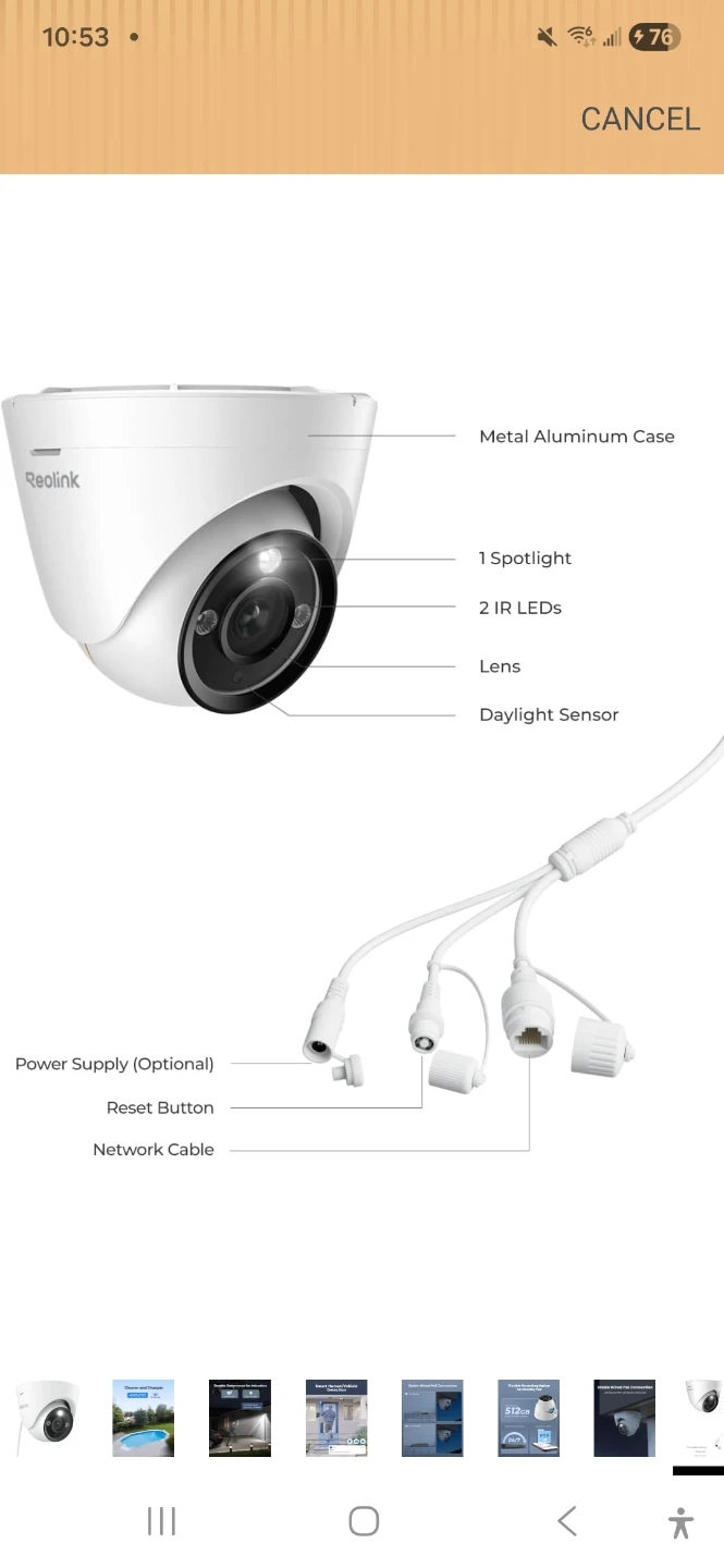 Reolink RLC-422 4MP HD 4X Optical Zoom Bullet Security Camera - photo 3
