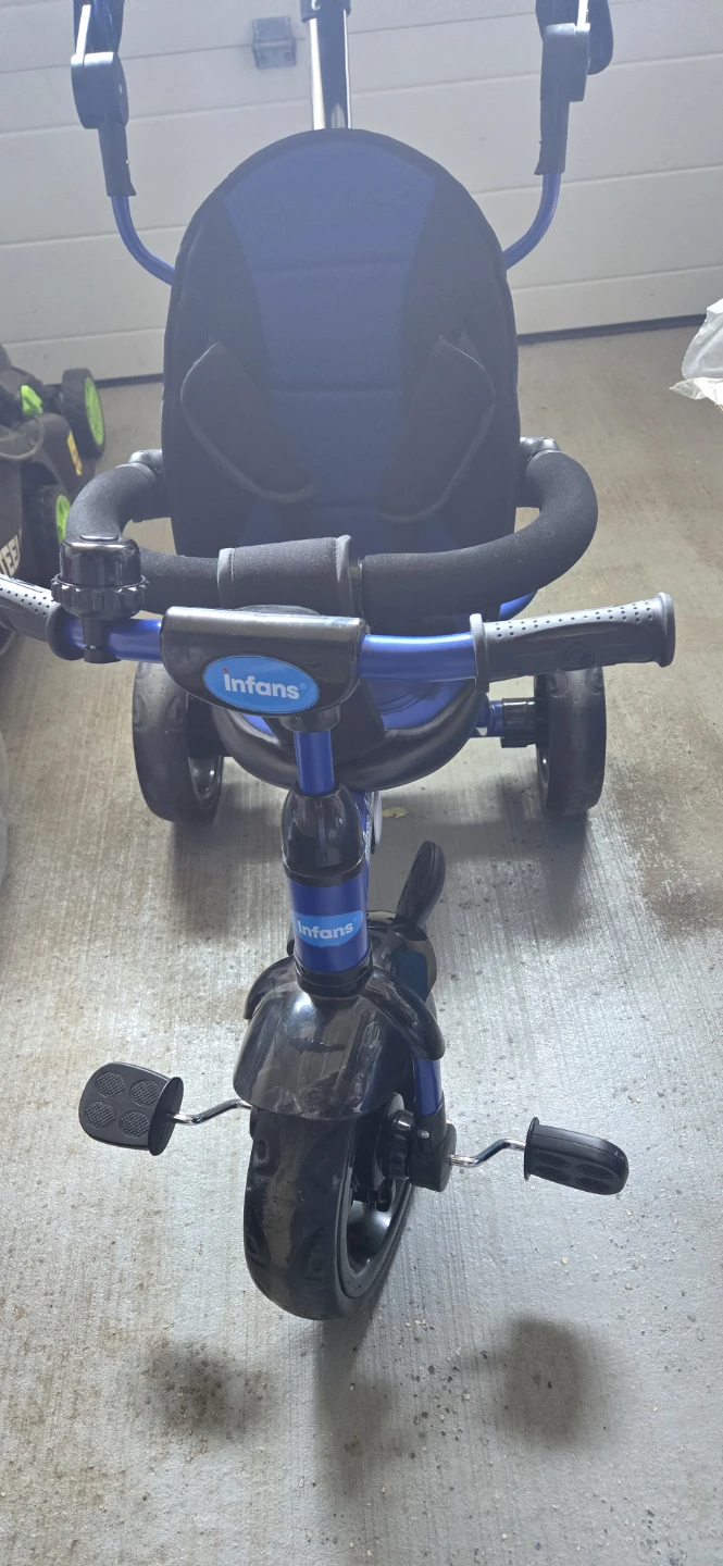 Infans Blue Tricycle with Canopy and Push Handle - photo 2