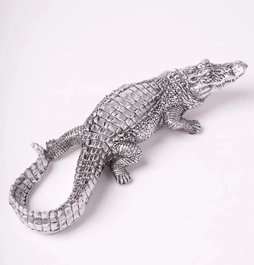 Silver Alligator Figurine - photo 3