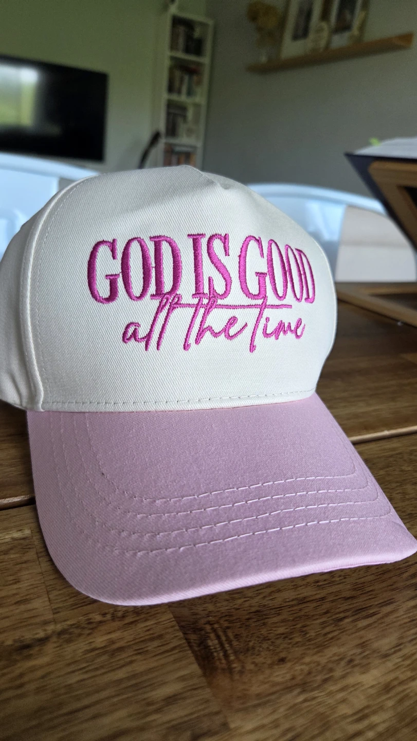 "God Is Good" Two-Tone Pink Hat *new