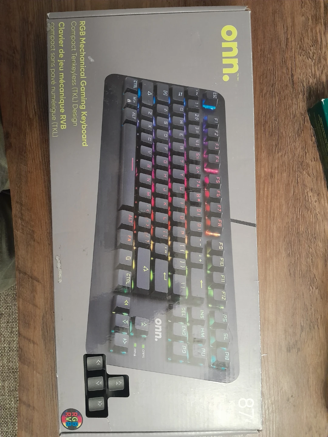 New open box Onn. RGB Mechanical Gaming Keyboard (TKL)