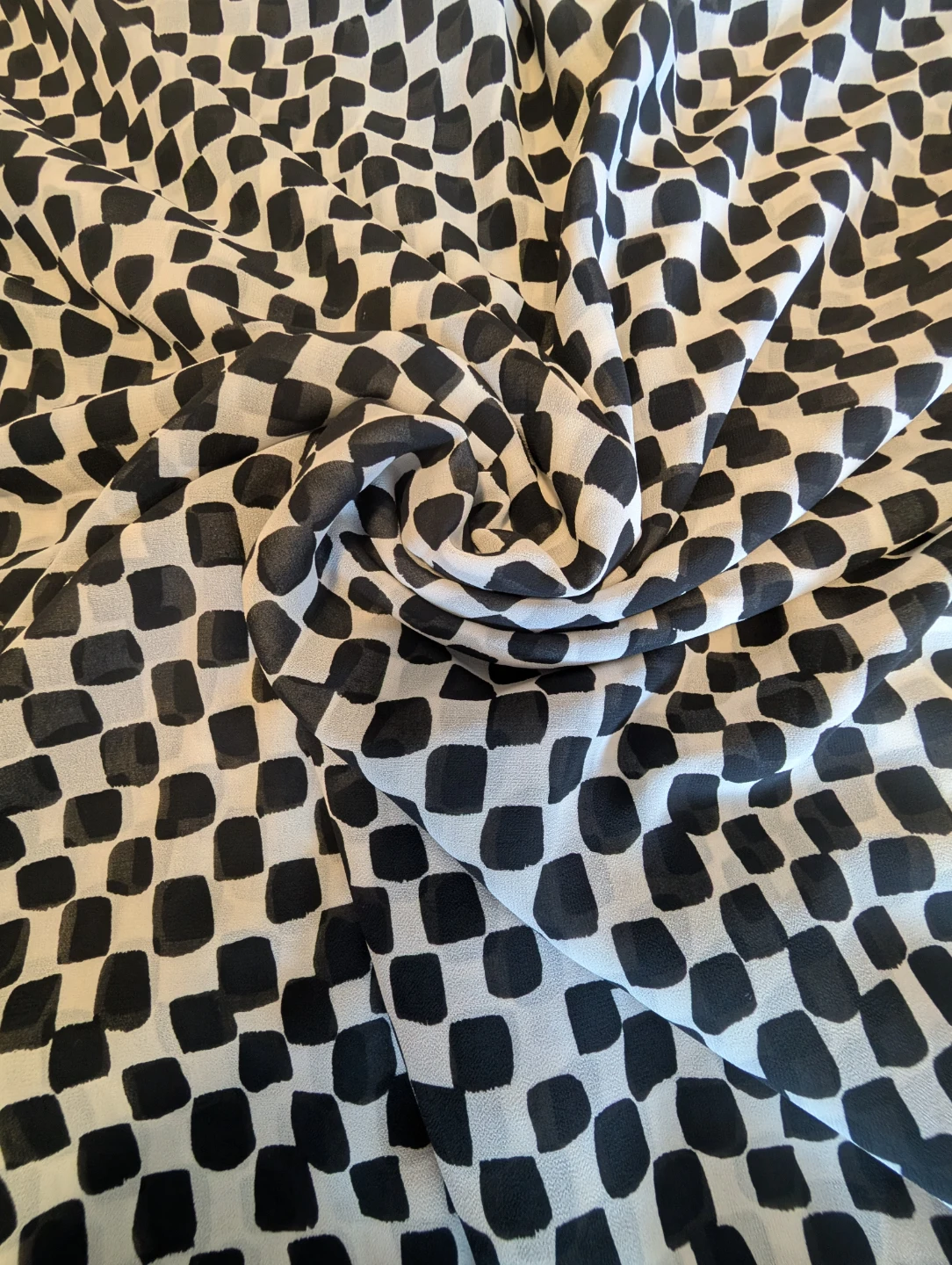 Black & White Checkered georgette Fabric