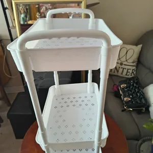 White 3-Tier Rolling Utility Cart