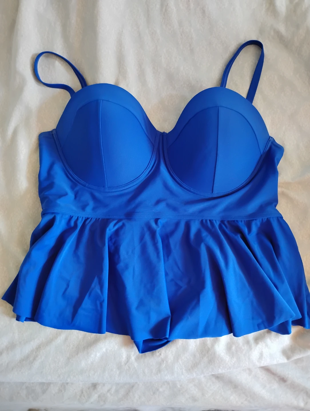 Forever 21+ Blue Peplum Swim Top