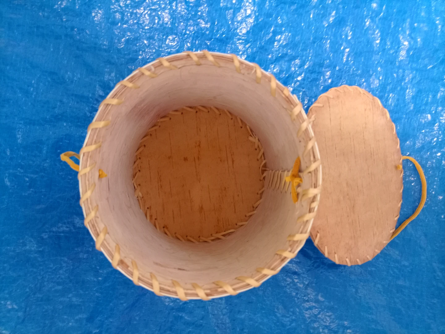 Indigenous Handmade Birch Bark Box with Loon Design - photo 4