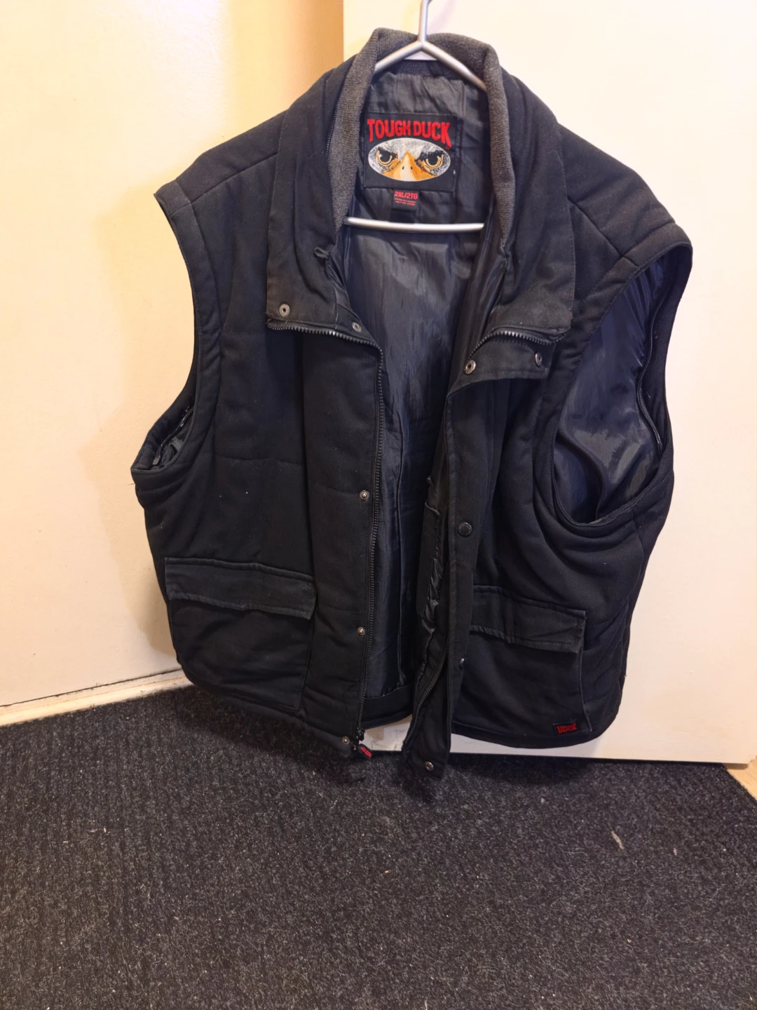 Tough Duck Black Quilted Vest - 2XL/2TG
