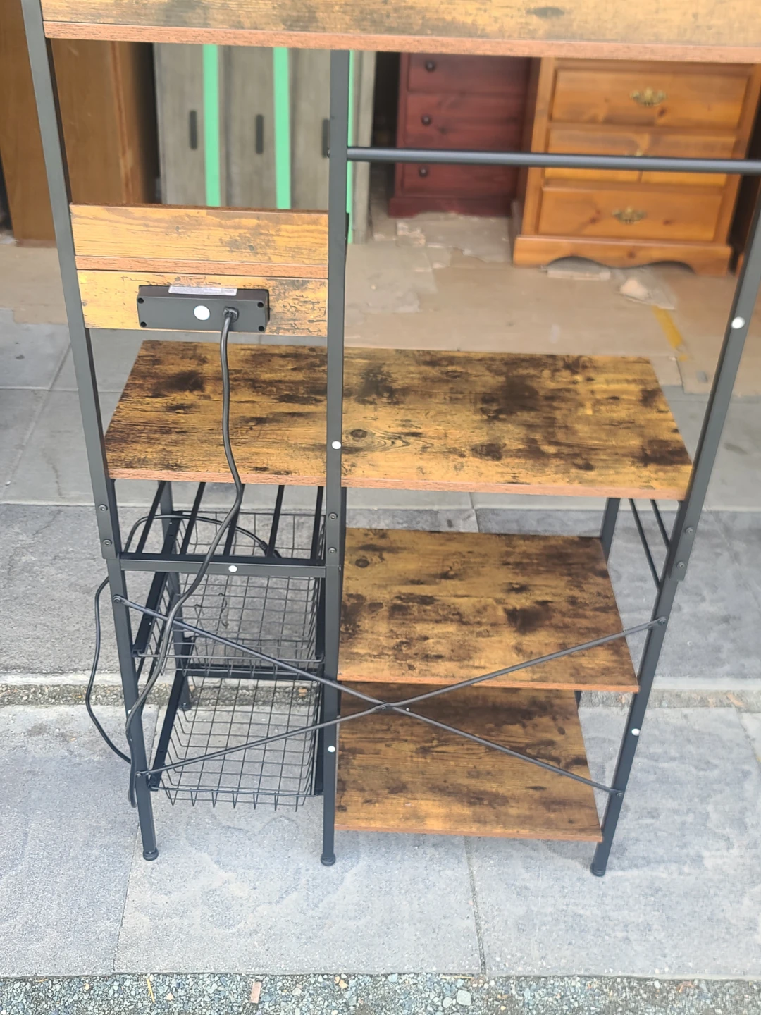 Rustic Baker's Rack w/ Power Outlets & Storage - photo 3