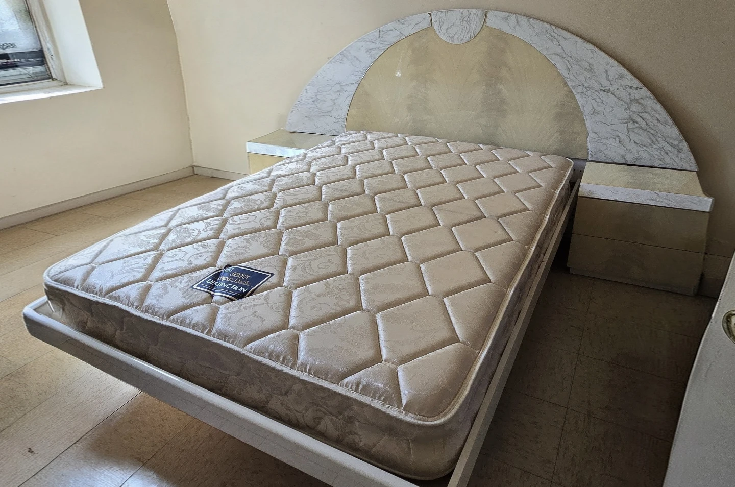 Queen Size Bed Frame, Headboard, 2 Nightstands (+ Mattress)