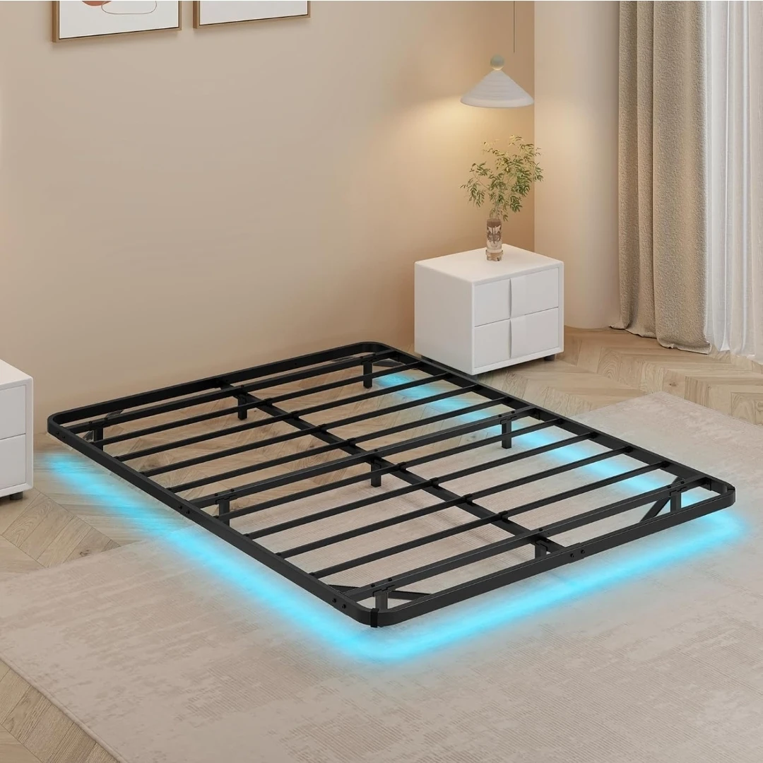 Full Metal Bed Frame with LED Lights