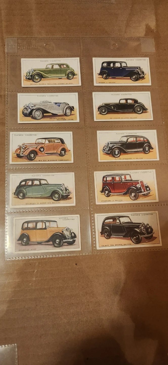 1930s John Player & Sons Motor Cars Cigarette Cards