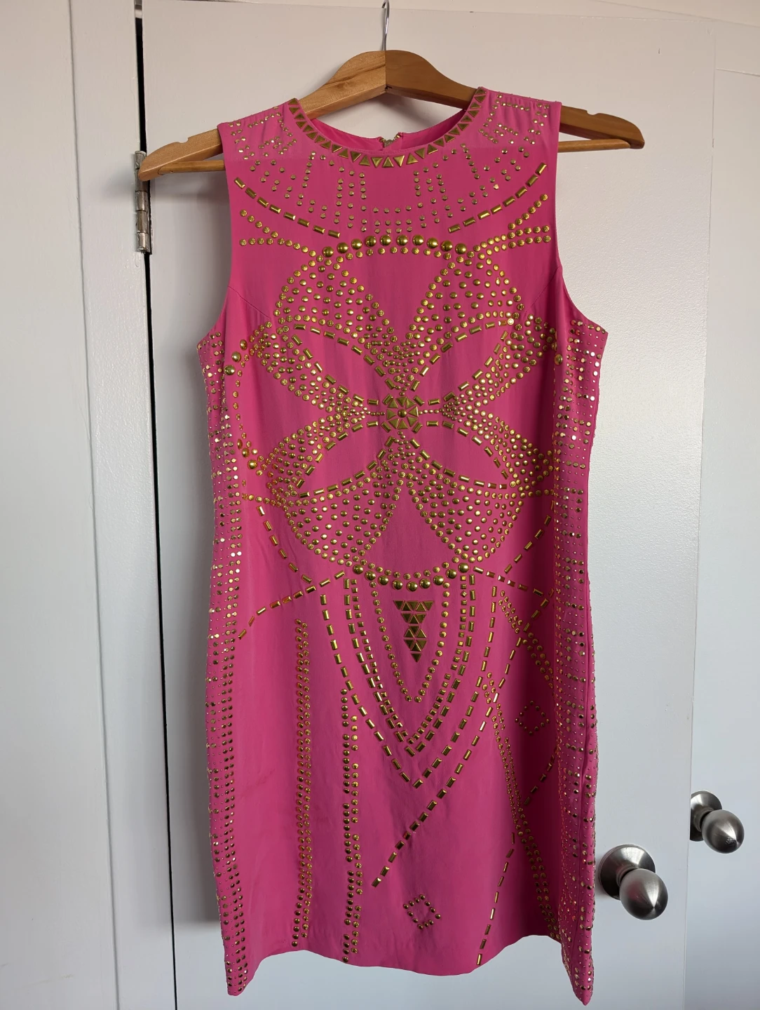 Versace x H&M Studded Hot Pink Silk Dress