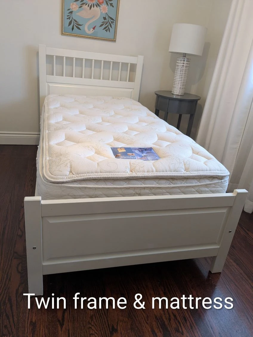 Twin Bed Frame and Mattress Set