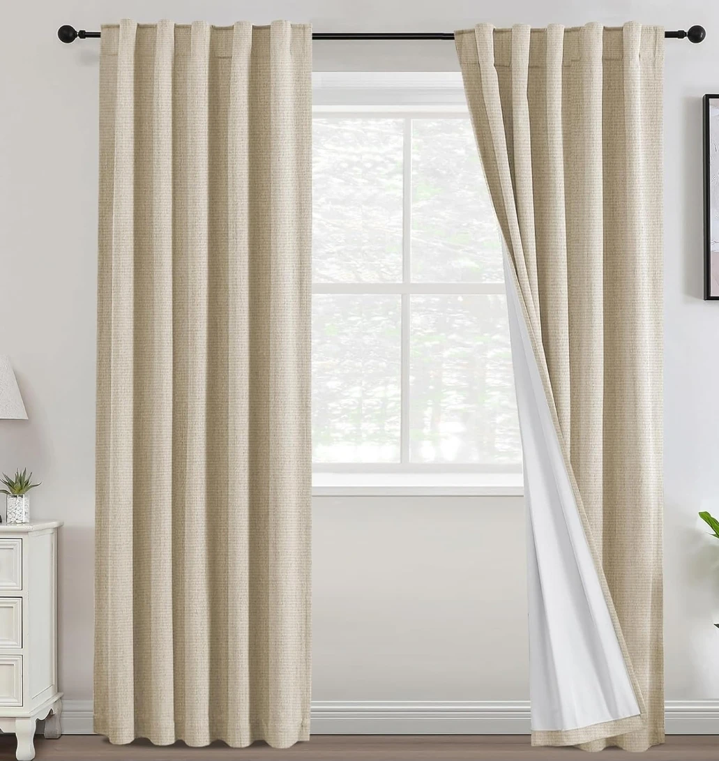 100% Blackout Curtains - Chenille Textured Fabric