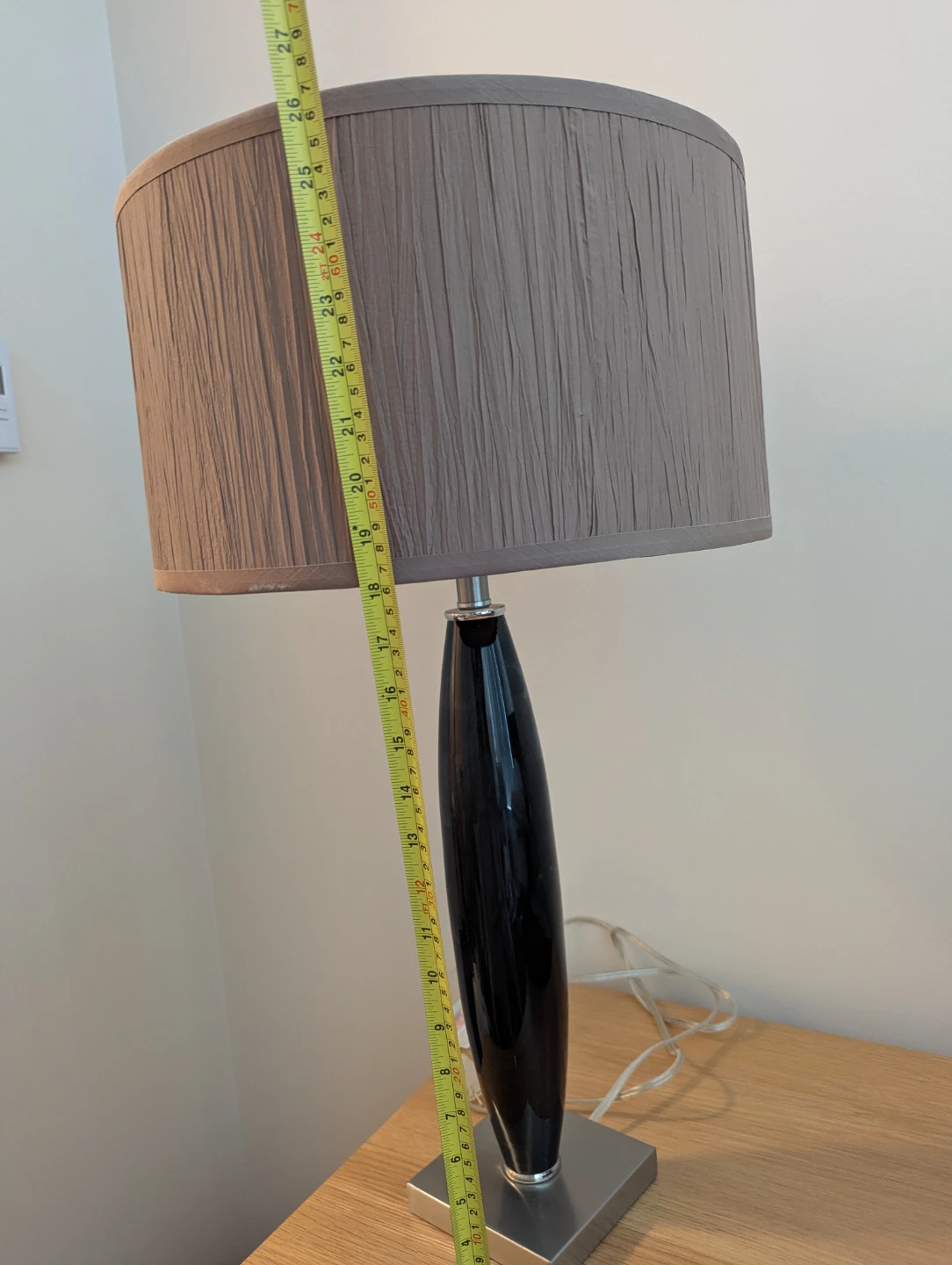 Table Lamp - Black and Silver with Taupe Shade - photo 3