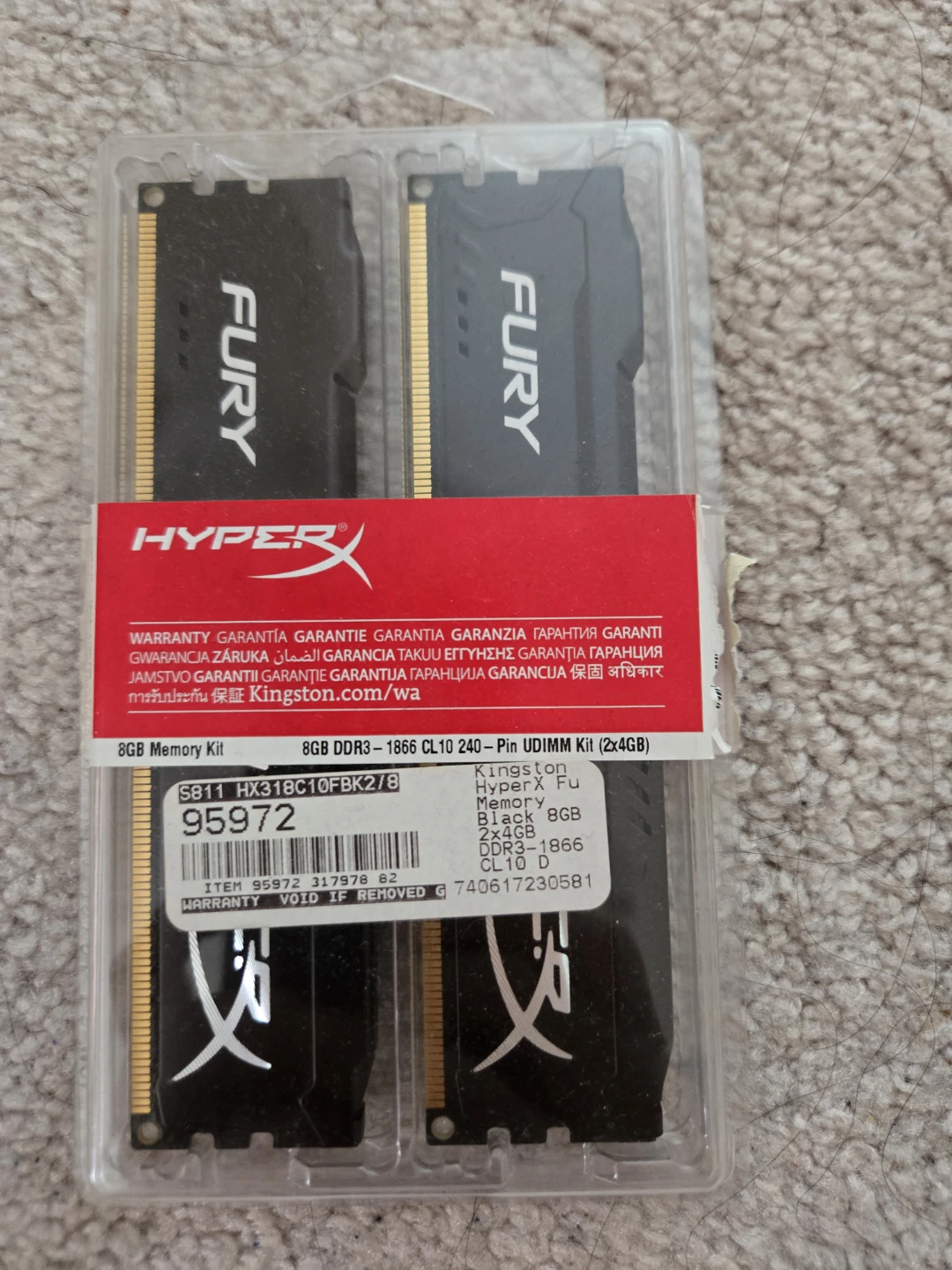 Kingston HyperX Fury 8GB DDR3 RAM Kit (2x4GB)