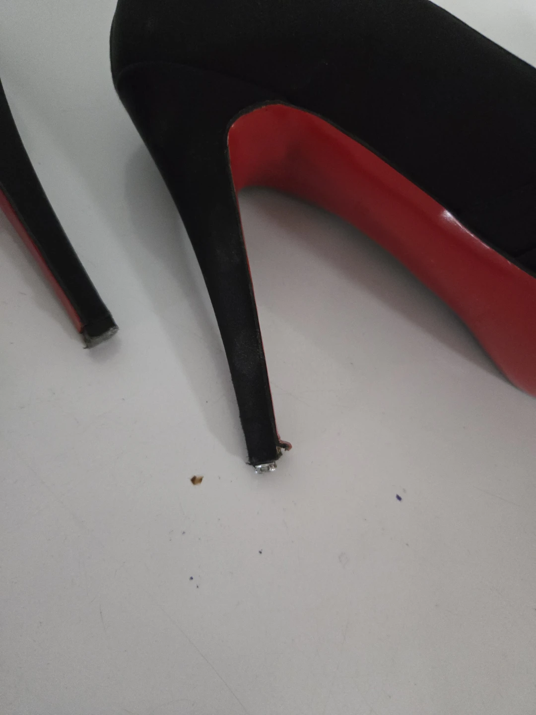 Christian Louboutin Black Peep-Toe Heels - Size 38 - photo 3