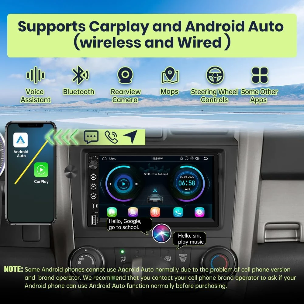 Car Stereo with CarPlay, Android Auto, and Backup Camera - photo 4
