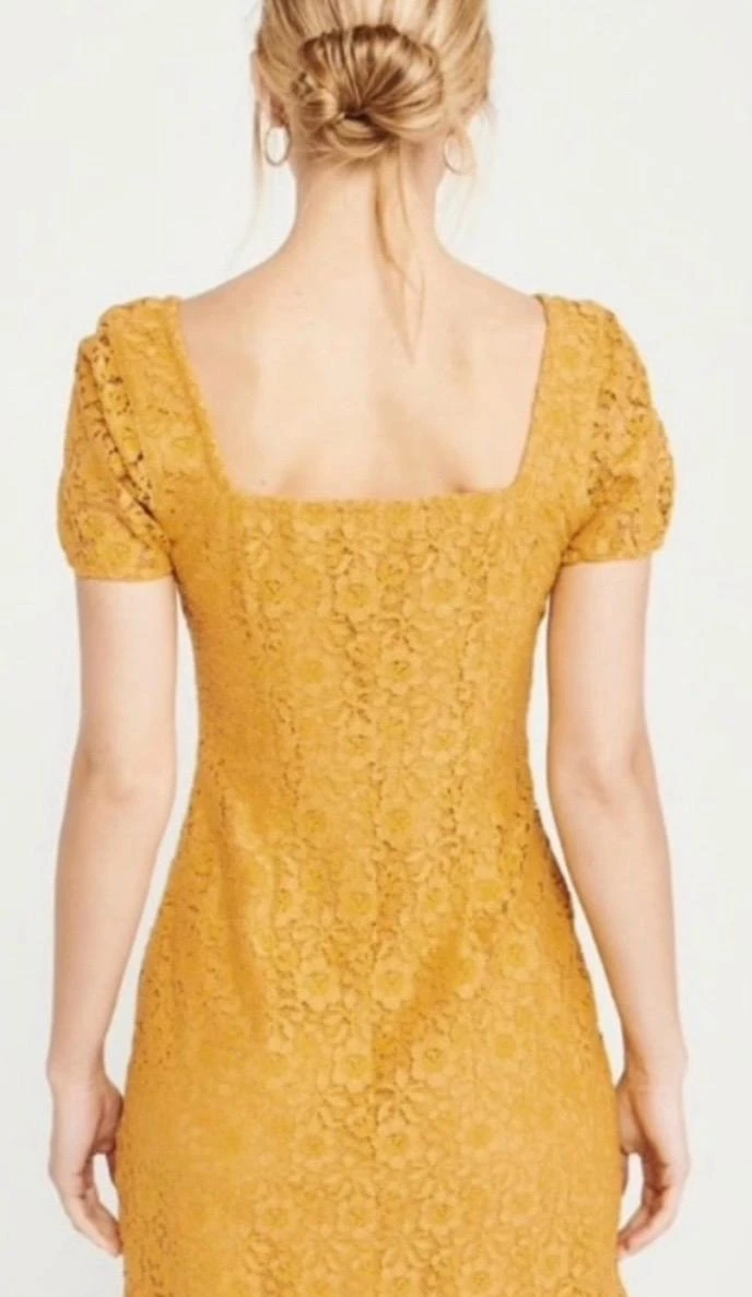 A&F Yellow Lace Button-Front mini Dress - photo 2