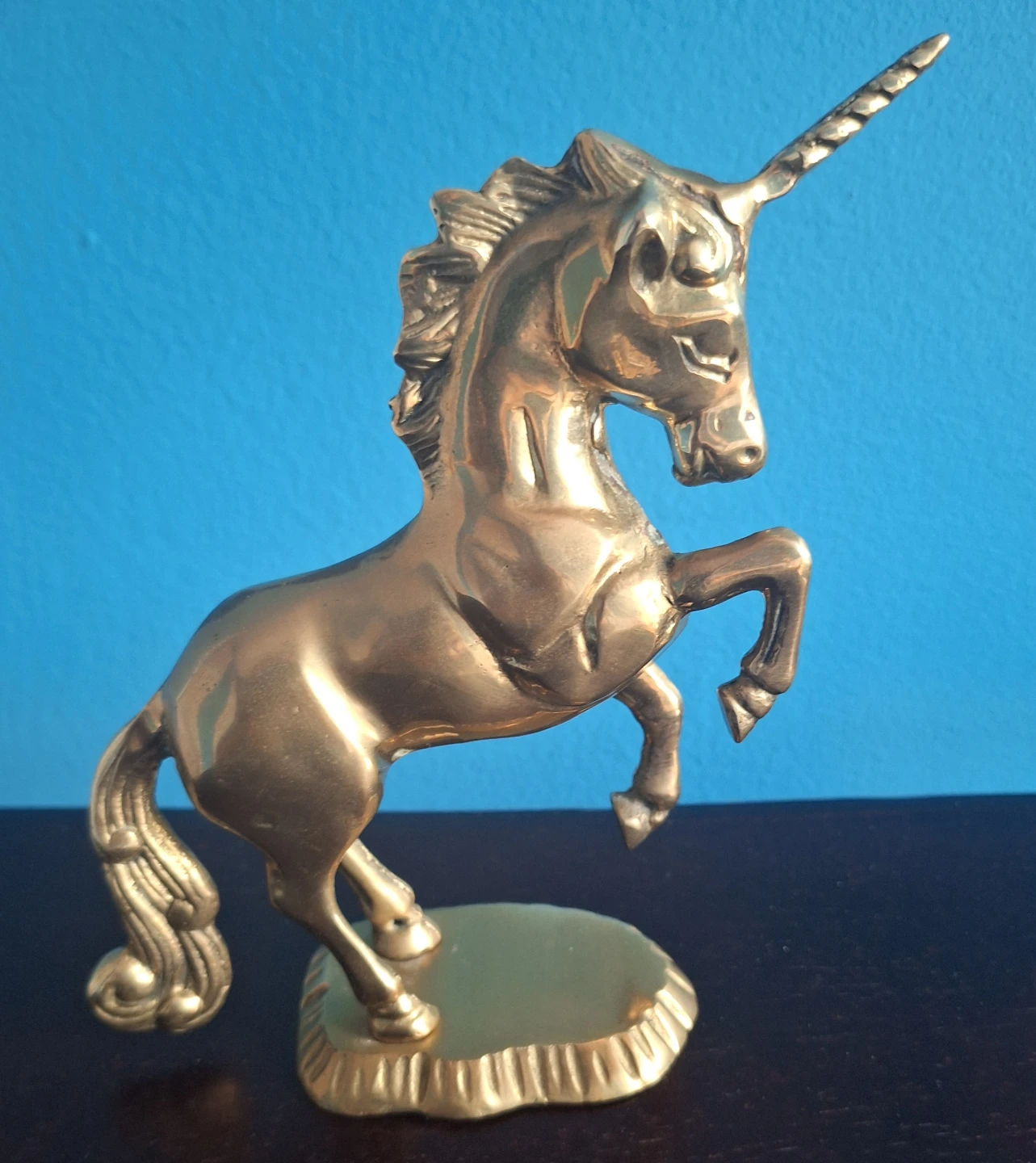 Vintage Solid Brass Unicorn Figurine