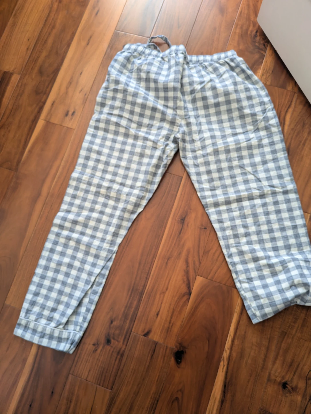 Plaid Pajama Pants - Blue and White