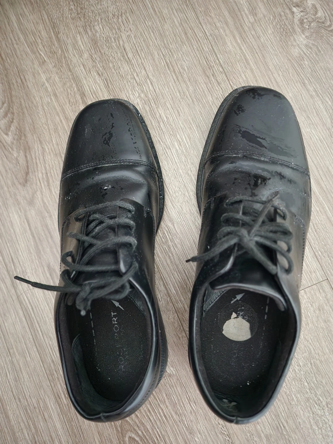 Rockport Black Leather Cap Toe Oxford Dress Shoes - Men's US 9