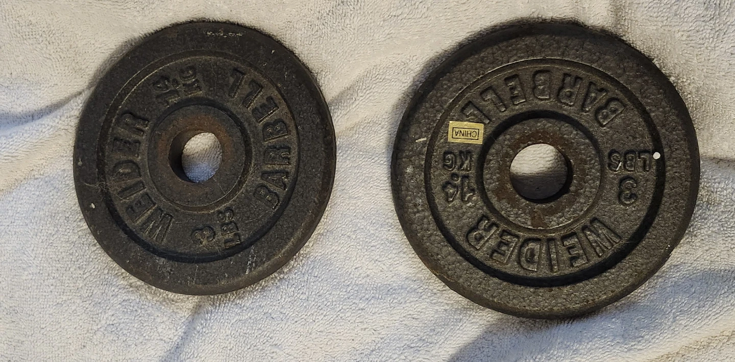 6 Dumbbells weights with 2 extra plates - Pre-owned - photo 5